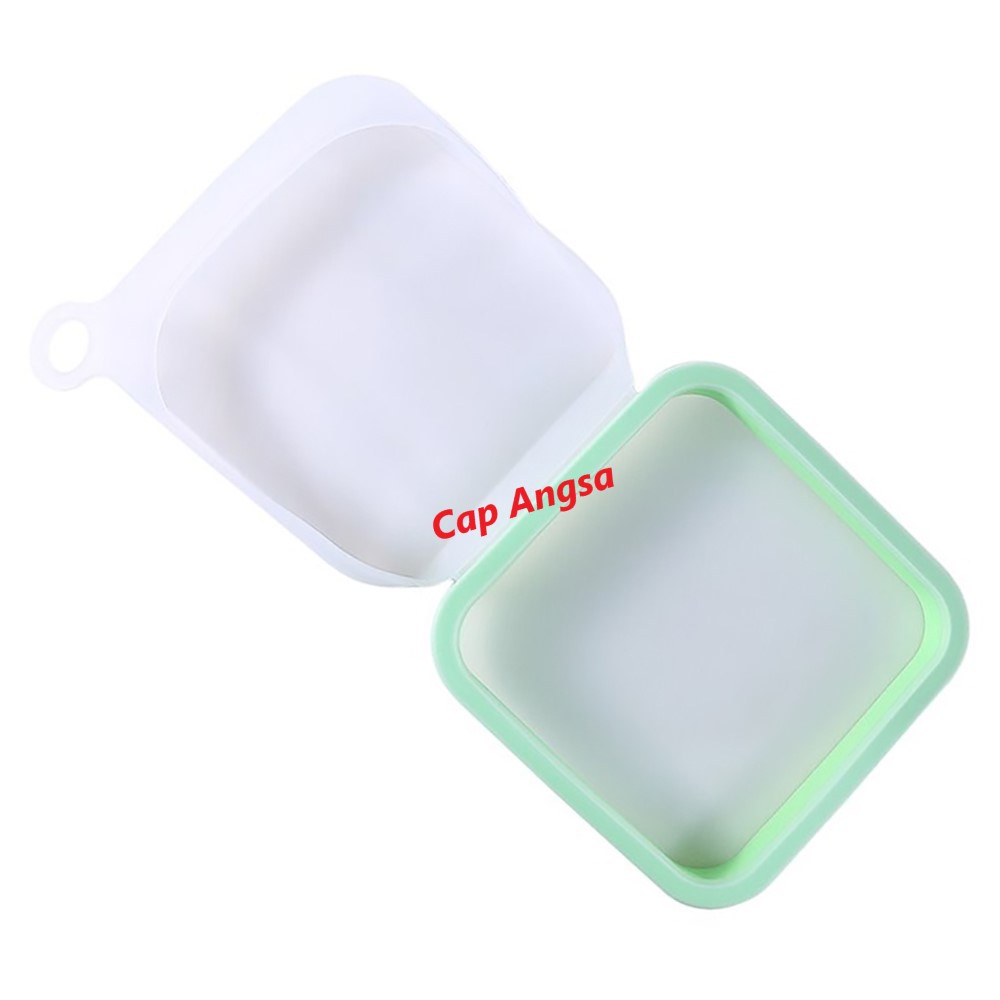 LUNCH BOX SILICONE SANDWICH BAG REUSABLE TEMPAT ROTI KOTAK WADAH BEKAL BENTO CONTAINER SILIKON WRAPS