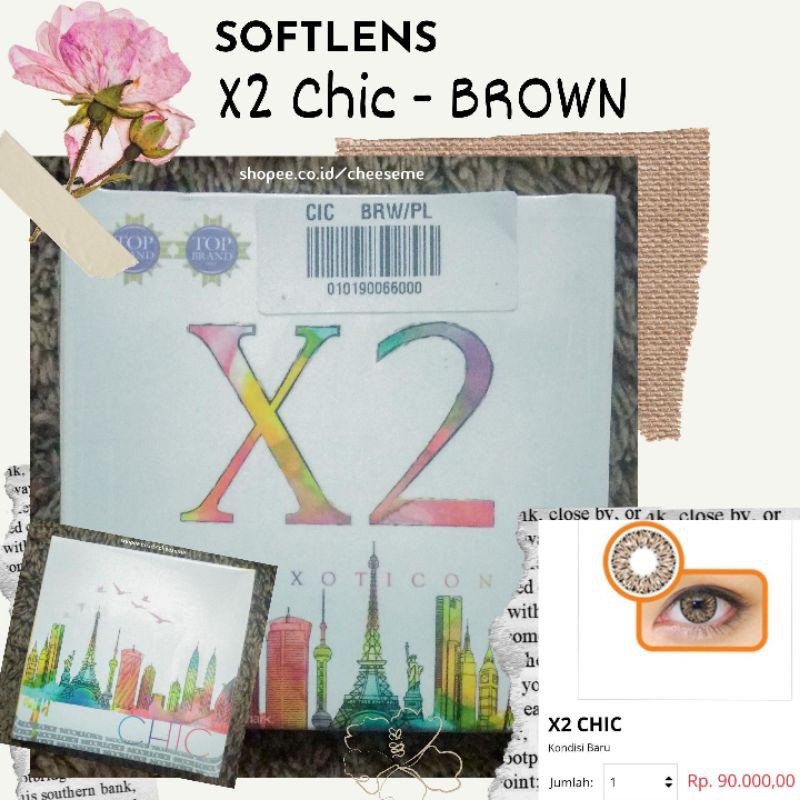 Softlens X2 CHIC Brown (100% NEW & ORIGINAL DARI X2 RESMI)