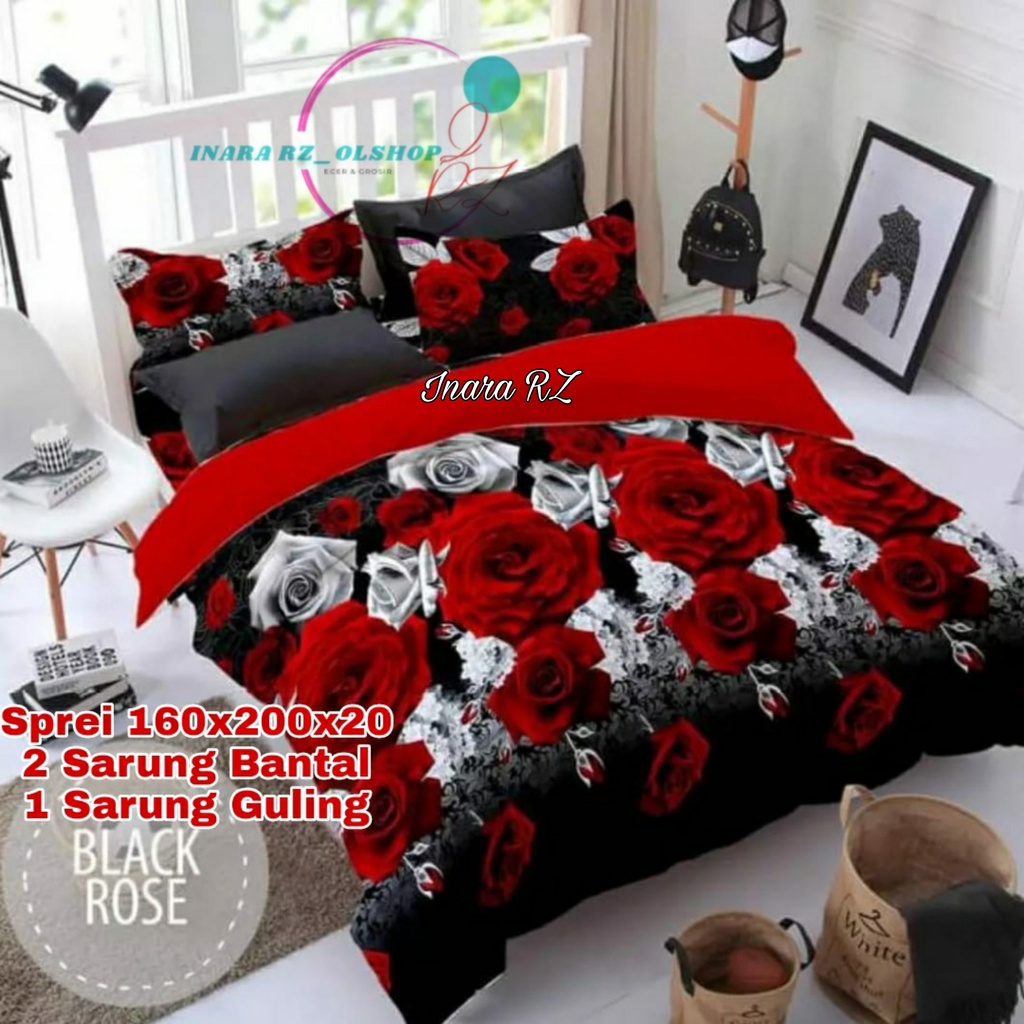 Sprei Homemade Cantik Motif Bunga, Sprei motif bunga, Seprai Bunga Mawar, Seprei 180x200, Sprei murah 120x200 Homemade