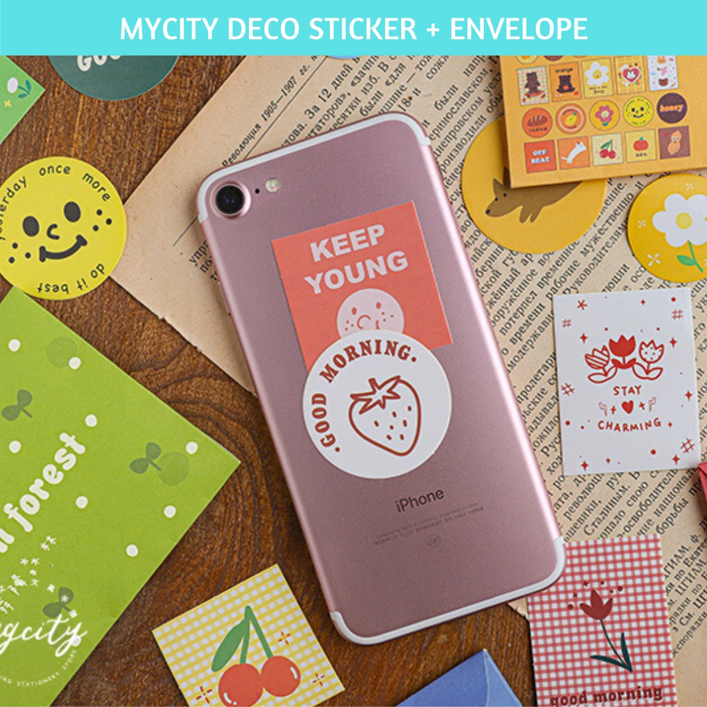 

40 DECO STICKER TAHAN AIR 4 TEMA FREE AMPLOP CANTIK AGENDA PLANNER