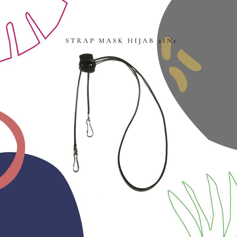 Strap Masker Polos Hitam Hijab/ Non hijab Mask Chain