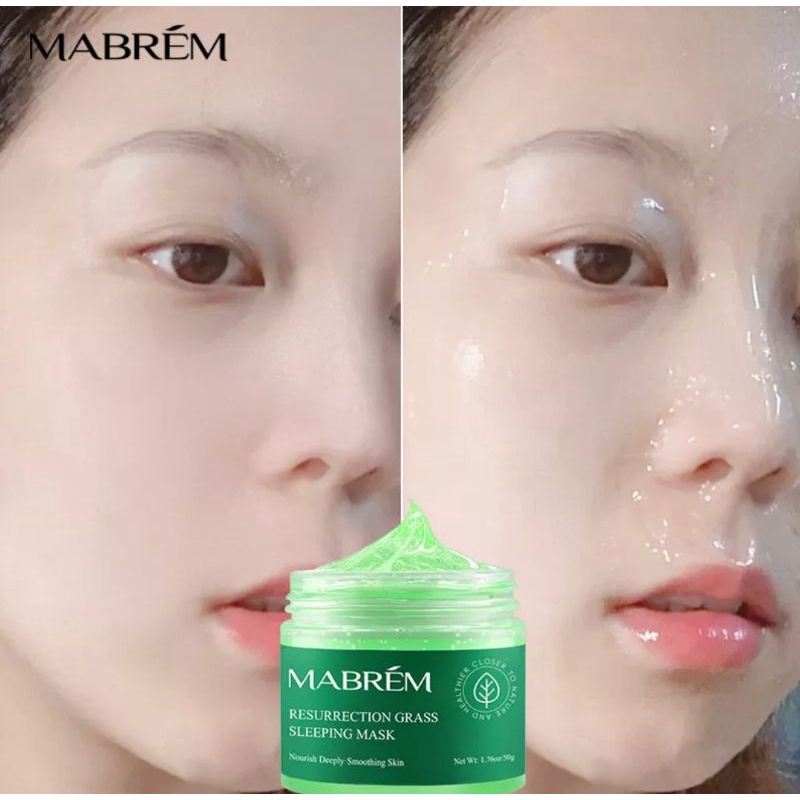 MABREM Plant Hydrating Face Whitening Skin Care Moisturizing Anti-Aging Revitalizing Cream Sleeping Facial  Treatment-Perawatan Wajah Anti-Aging Sebelum Tidur-50gr