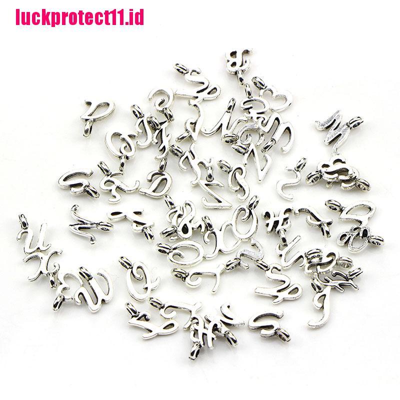 (LUCK) 52pcs / Set Liontin Silver Tibet Bentuk 26 Huruf A-Z Untuk Perhiasan