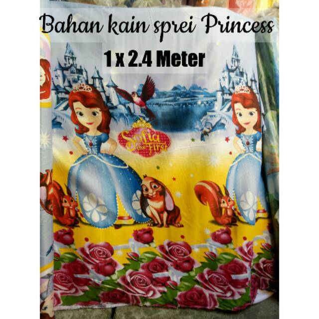 BAHAN KAIN SPREI MOTIF KARTUN LUCU / KAIN MOTIF PRINCESS SOFIA / KAIN SPREI ANak(meter)