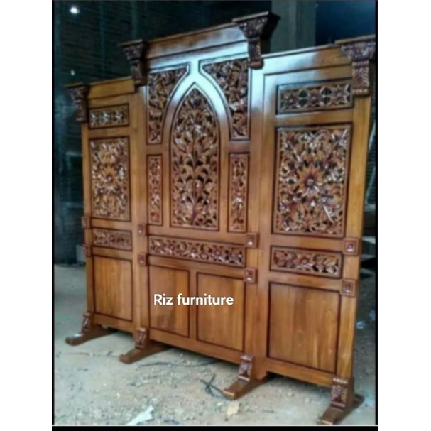 Sketsel penyekat ruangan gebyok jati ukir