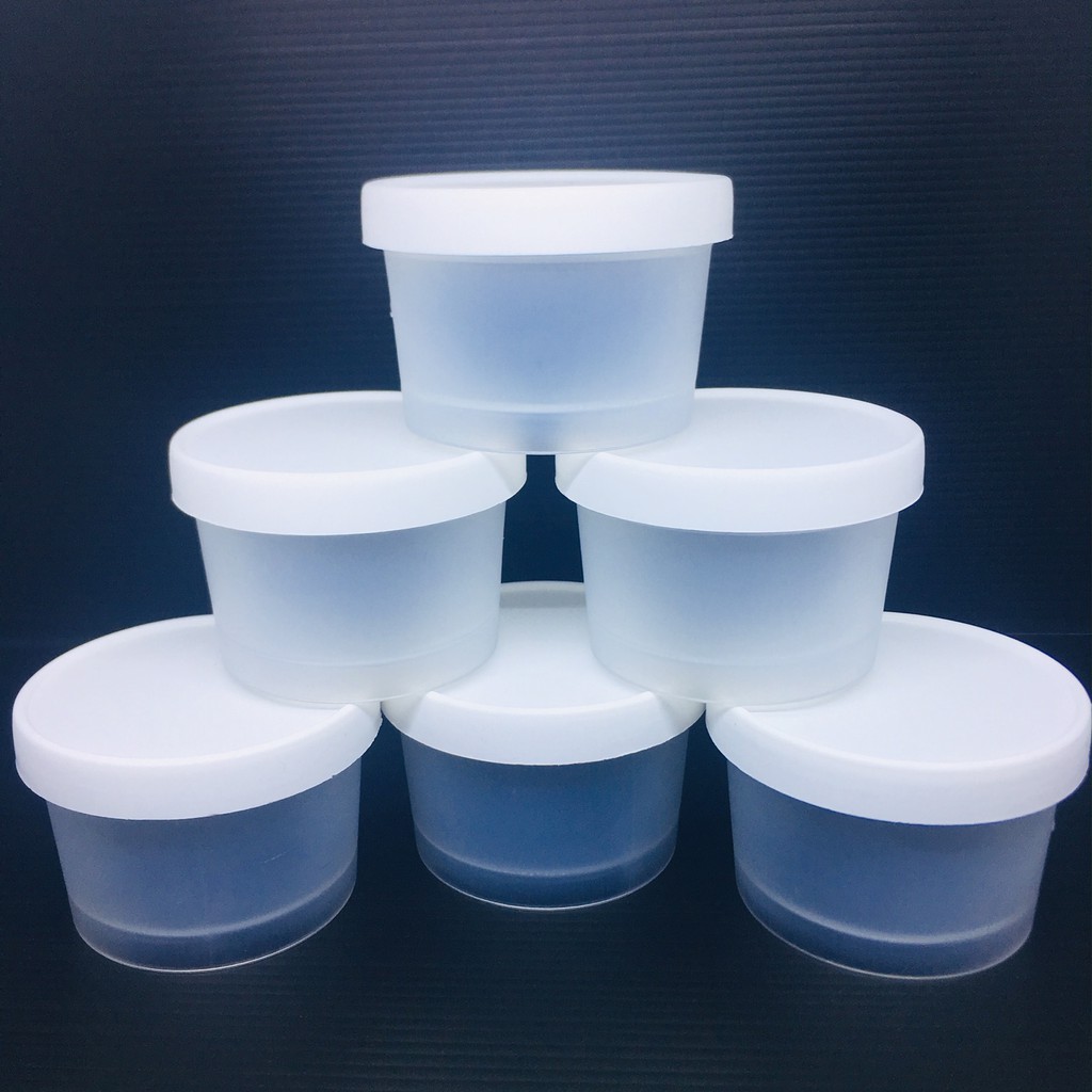 Cream Pot Jar 100ml Pot Bunga Es Krim Putih Frosted / Wadah Kemasan Kosmetik / CPB06201
