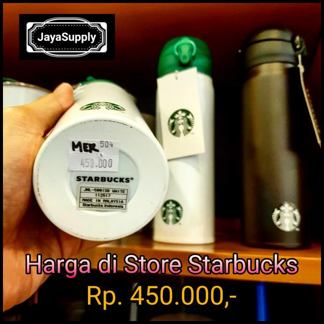 Botol Minum Termos Tumbler Kancing Starbucks Air Panas Original Merah