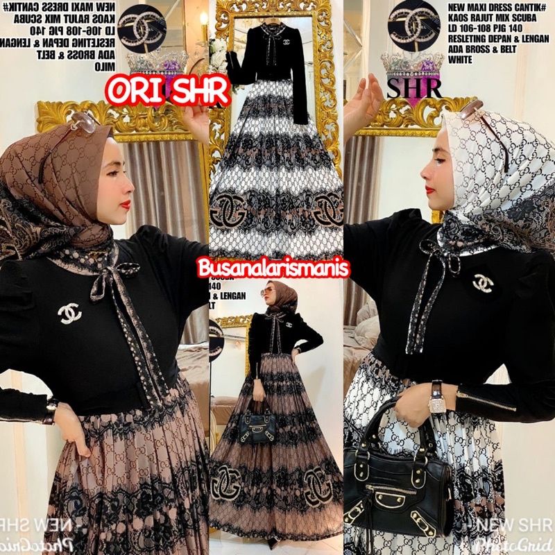 Gamis rajut mix scuba ORI SHR import