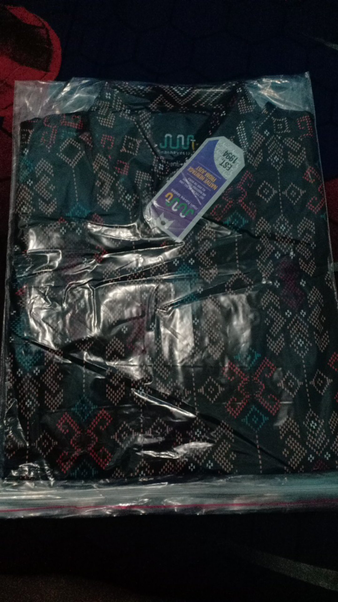 New Arrival Kemeja Batik Hitam Songket Lengan Panjang Pria Premium