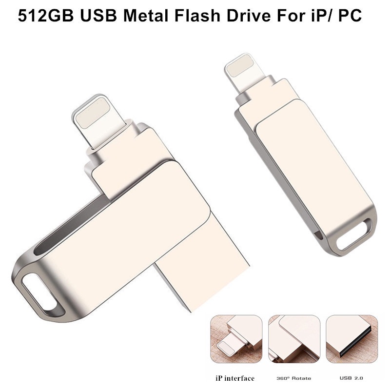 Flash drive USB 512GB Bahan Metal Anti Air Untuk PC