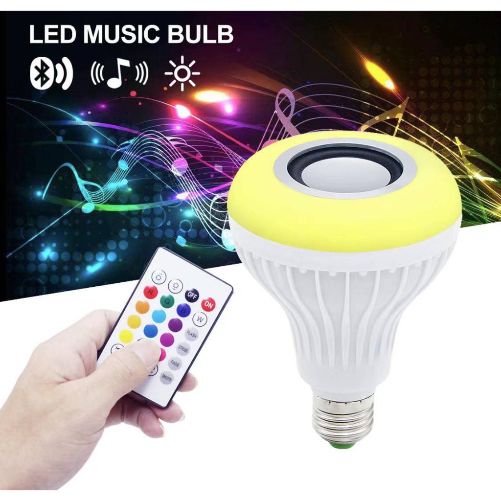 Bohlam Speaker Musik Bluetooth 2 in 1 - Lampu Speaker LED