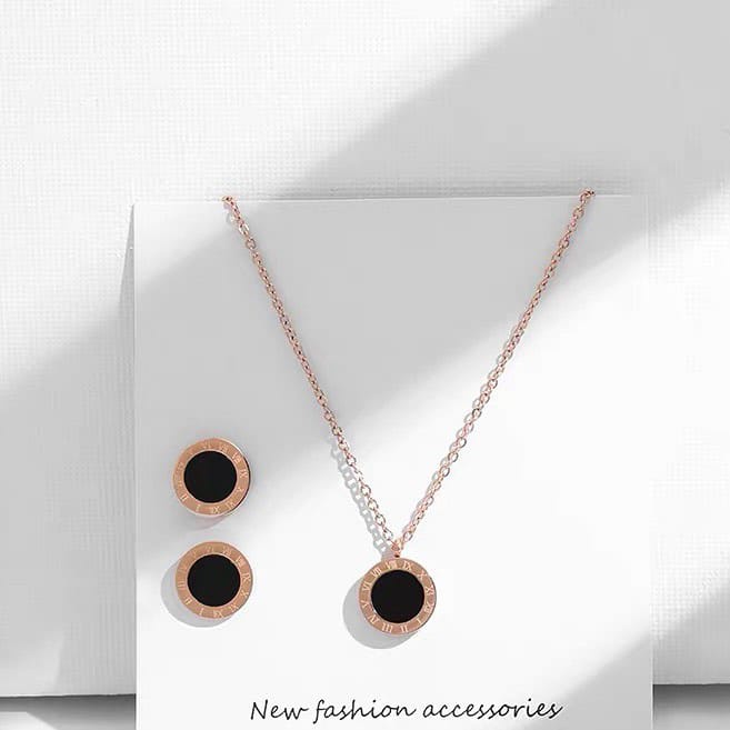 Kalung Rantai BVL Hitam titanium premium import antikarat aksesoris wanita Best Seller