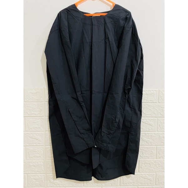 DKNY Dress Wanita Lengan Panjang Backless Hitam