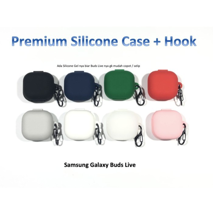 Samsung Galaxy Buds LIVE / Buds Pro / Buds 2 Premium Silicone Case with Hook Accessories