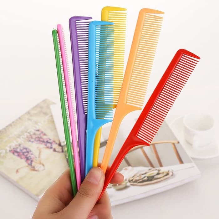 Sisir Sasak Lancip Warna Warni / Sisir Plastik / Sanggul Salon