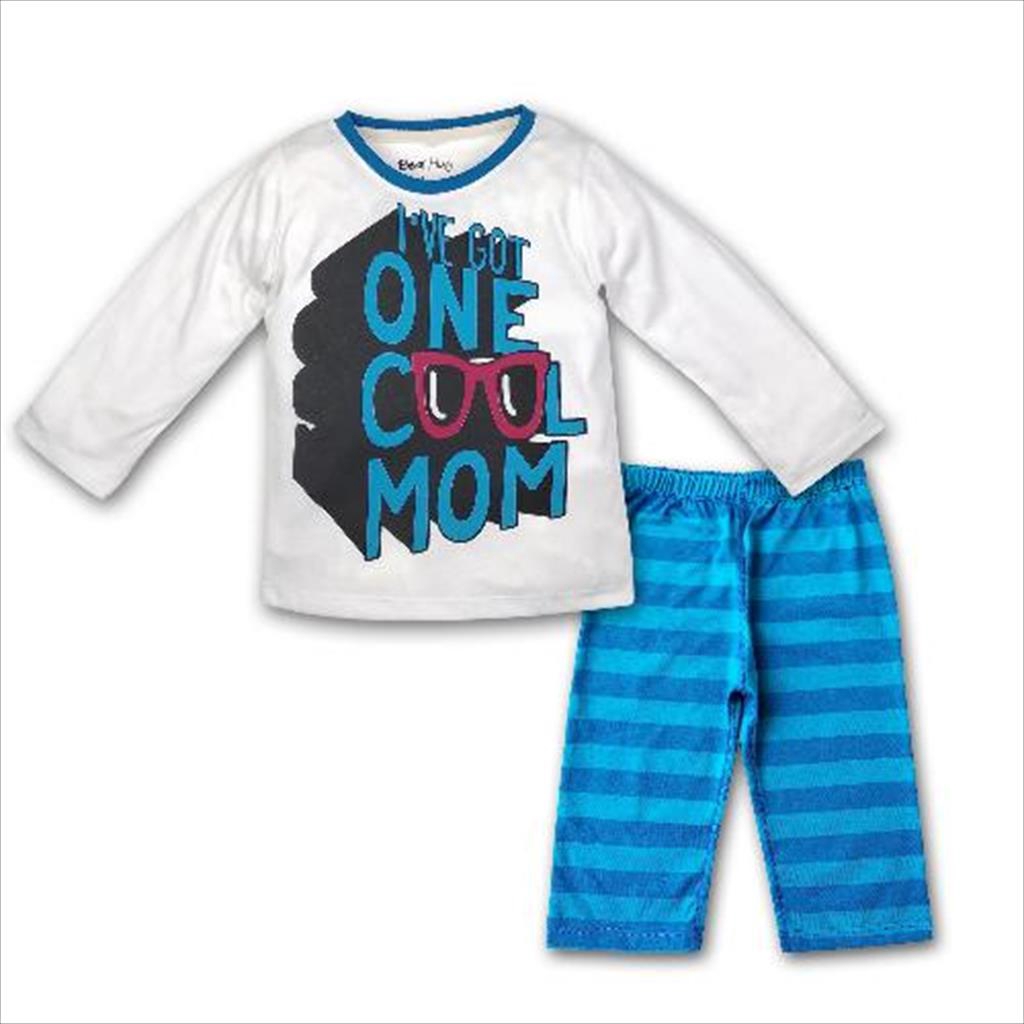 Bearhug Piyama Bayi Laki-laki XPF5 Baju Putih Celana Salur 6-18M-7