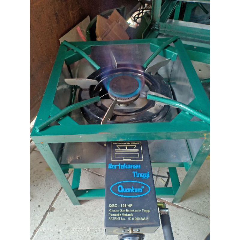 1set kompor gas Quantum high pressure QGC 121HP+rangka 35x40cm