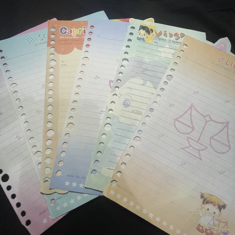 [BOOKED] Kertas isi binder zodiak edition