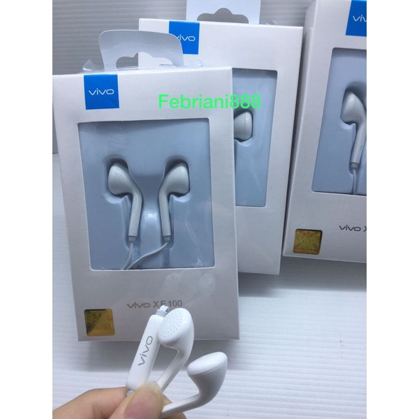 Headset Vivo Original 100% XE-100 FOR VIVO V9 V5 V5s Y51 Y91 V7 V7+ Y55 Y53 Y83 Y91 Y91C Y93 Finger Y95