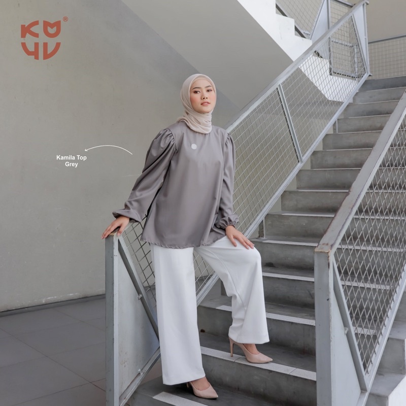 Koyu Hijab Toyobo Shiny Baju Atasan Kamila Top