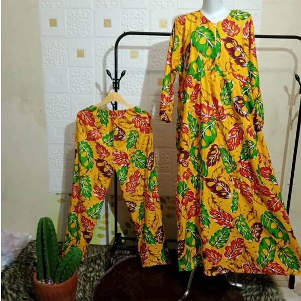 Gamis Wanita Muslim Resliting Setelan Celana Panjang