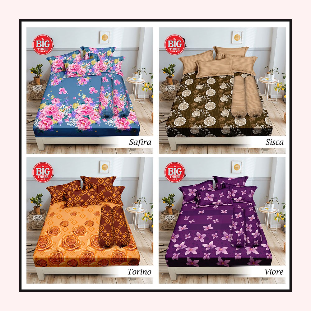 ALOHA Sprei 180x200 / 160x200 Azela Davina Hillary Meriska Norin Pineapple hinata Marco Laura Berlin Denta Torino Viore  - King 180 160 SP