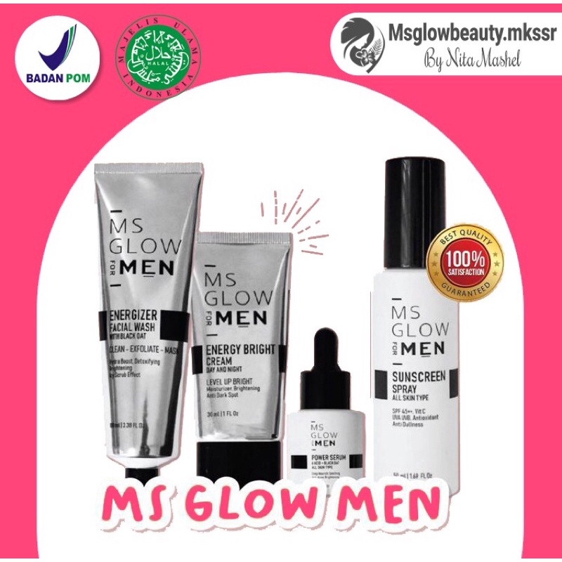 MS GLOW FOR MEN - Paket Basic Perawatan Wajah Khusus Pria 100% Original