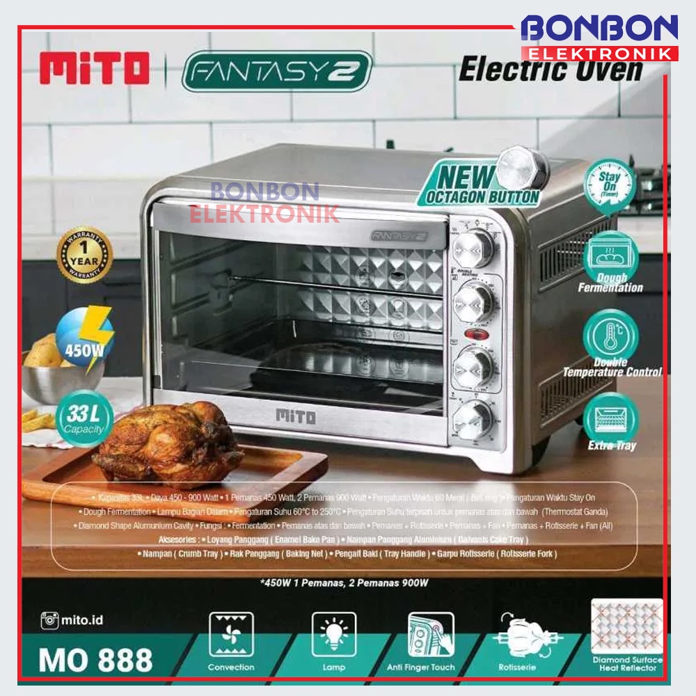 MITO MO 888 FANTASY 2 (NEW) Oven Listrik 33L / MO888 33 LITER