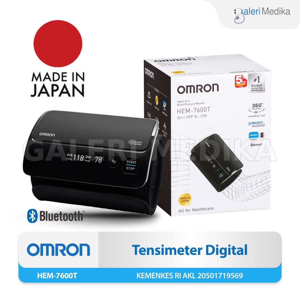 Omron HEM-7600T / 7600T / 7600 T - Tensimeter Digital Lengan Dengan Koneksi Bluetooth Made In Japan