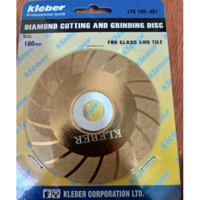 KLEBER Mata gerinda potong dan poles keramik kaca granit 4 inch