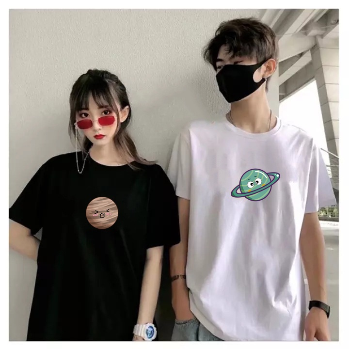 kaos couple print antariksa saturn saturnus venus baju kapel tshirt planet-1