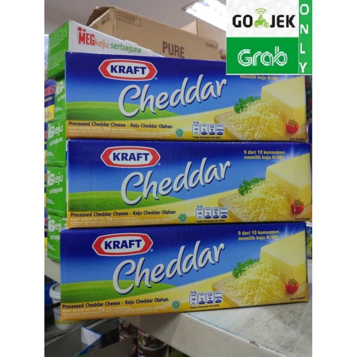 

Keju- Keju Kraft Cheddar 2 Kg Gosend / Grab Only -Keju.