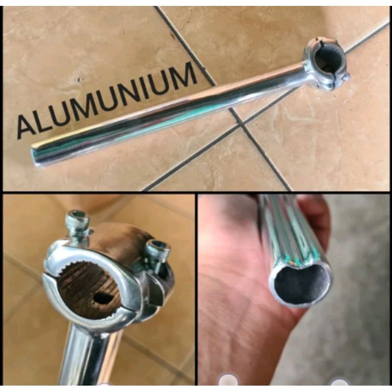 Tiang Handlepost Leher Stem Seli Sepeda Lipat Bahan Alloy Alumunium