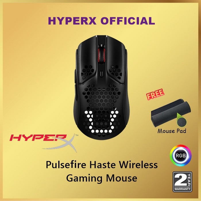 HyperX Pulsefire Haste Wireless Gaming Mouse RGB Ultra Lightweight