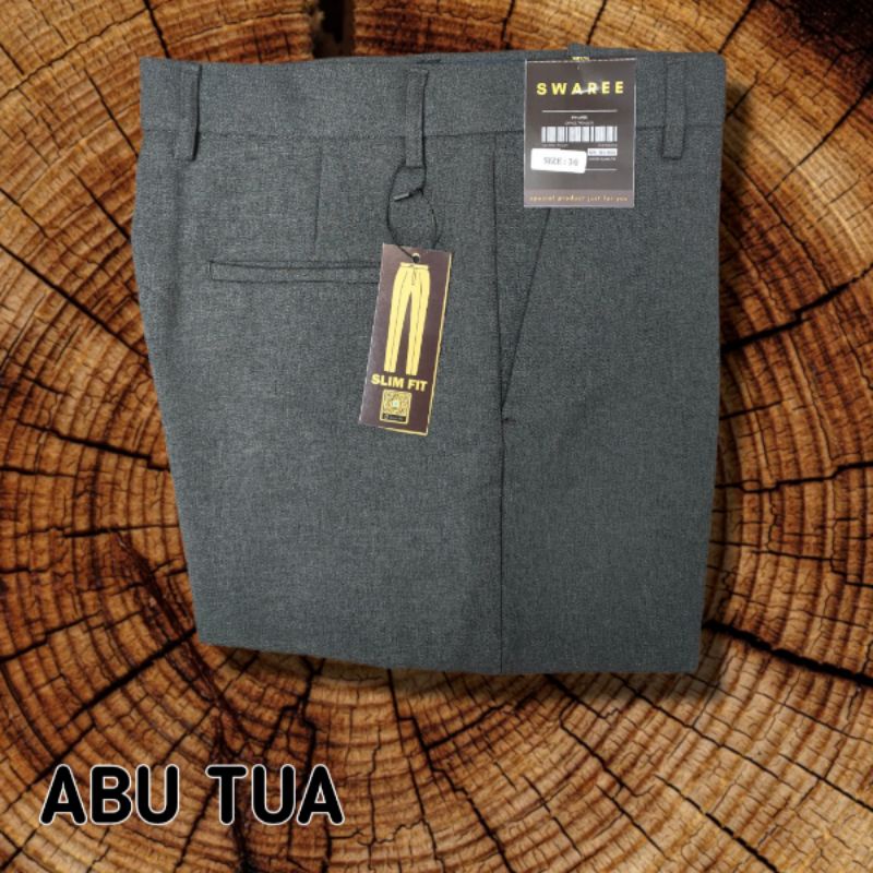 Celana Bahan Pria Slim Fit Formal Kain Wol