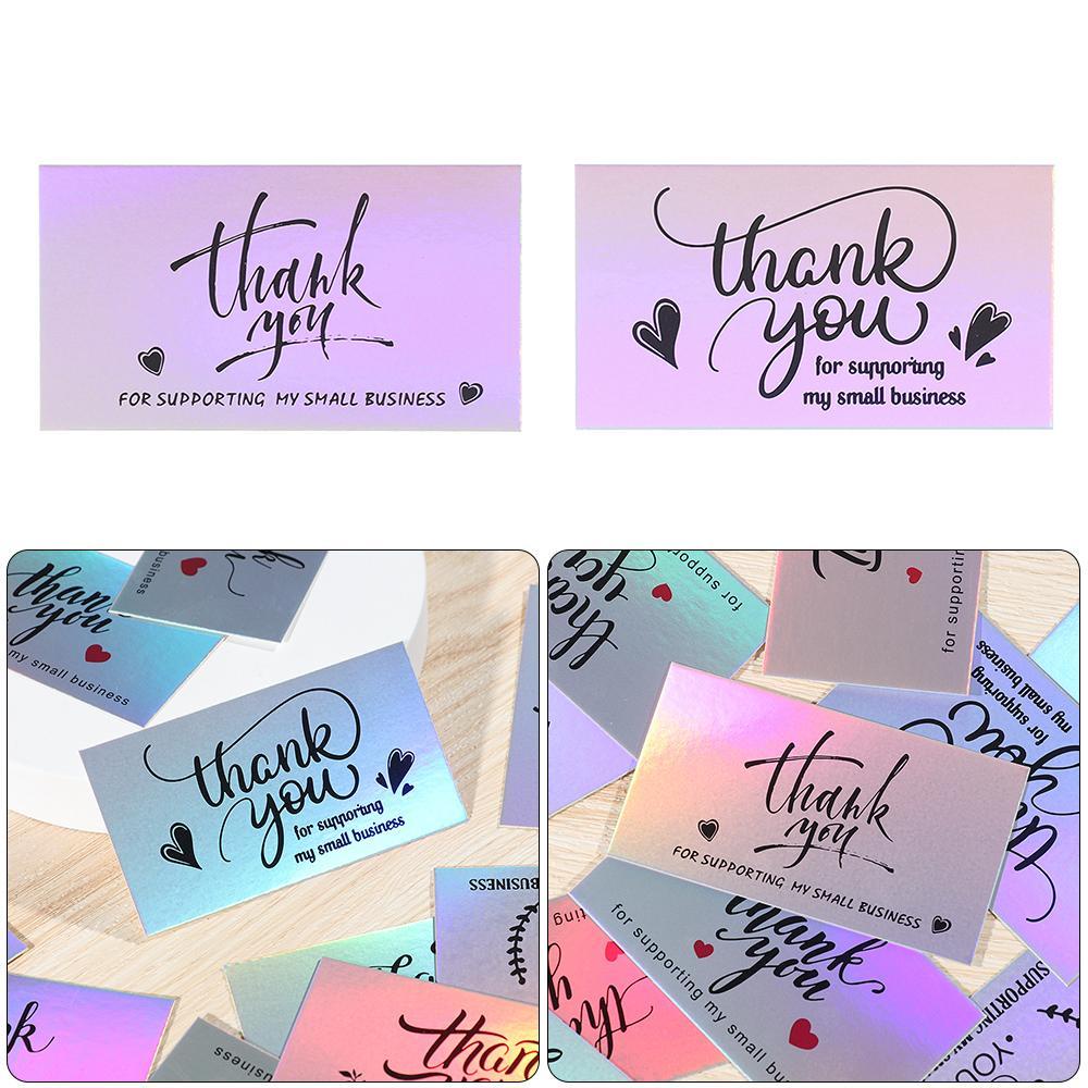 Solighter 50PCS Thank You Card Paket Insert Thanks Customer Express Appreciation Kartu Ucapan