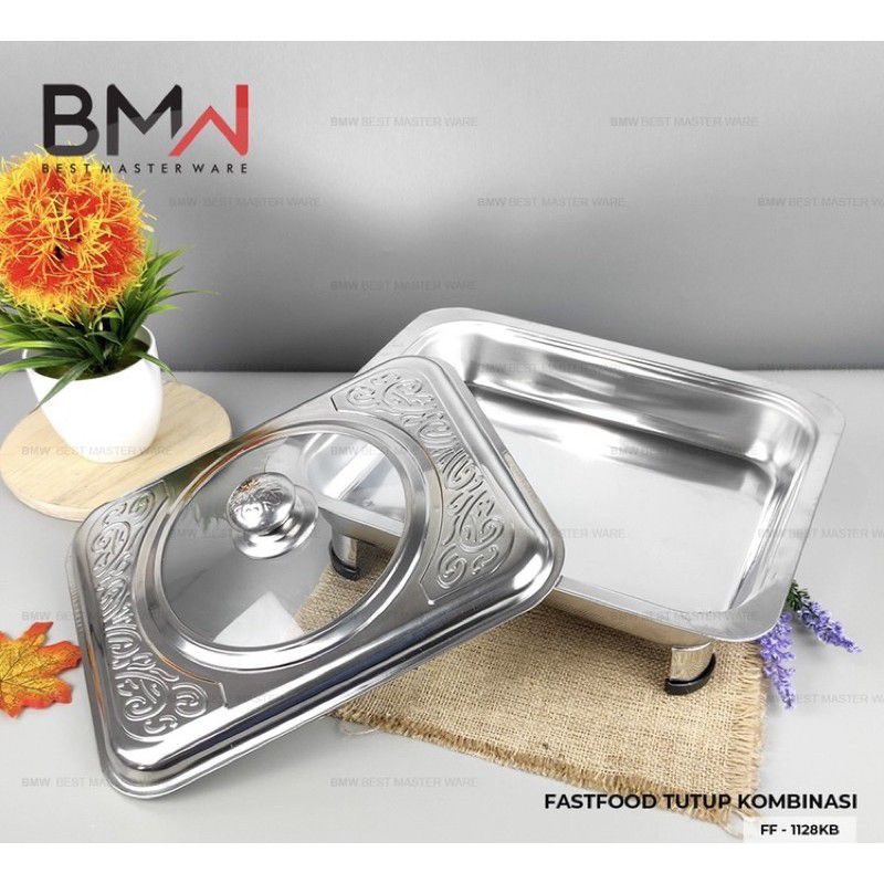 Wadah PRASMANAN FAST FOOD  / Tempat Saji Makanan Stainless + Packing Box