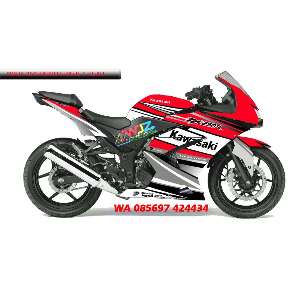 stiker Ninja 250 Karbu grafis