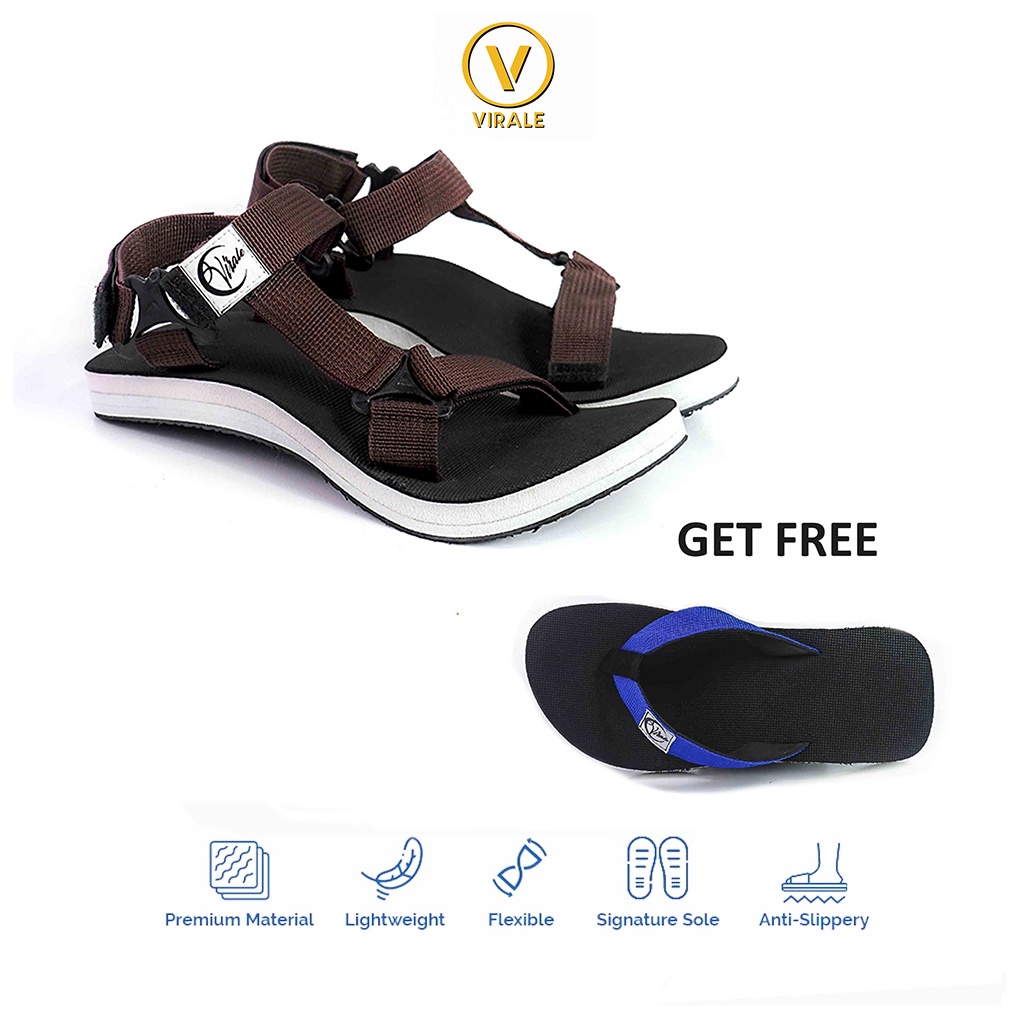 Sandal Selop Pria Virale - Sandal Jepit Spons - Sandal Murah GRATIS SANDAL FT-GUNUNG HT