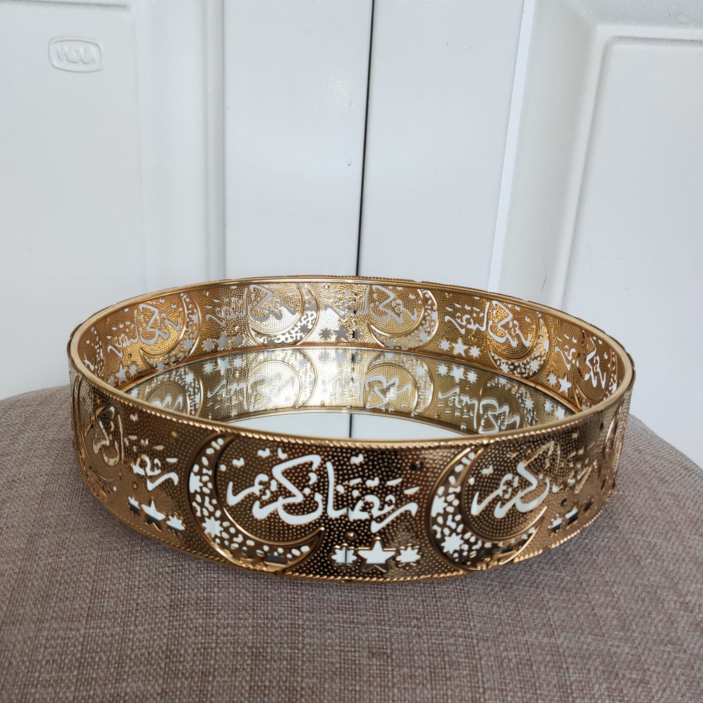 European Luxury Gold Tray / Pajangan Nampan Bulat Timur Tengah / Dekorasi Home Decoration