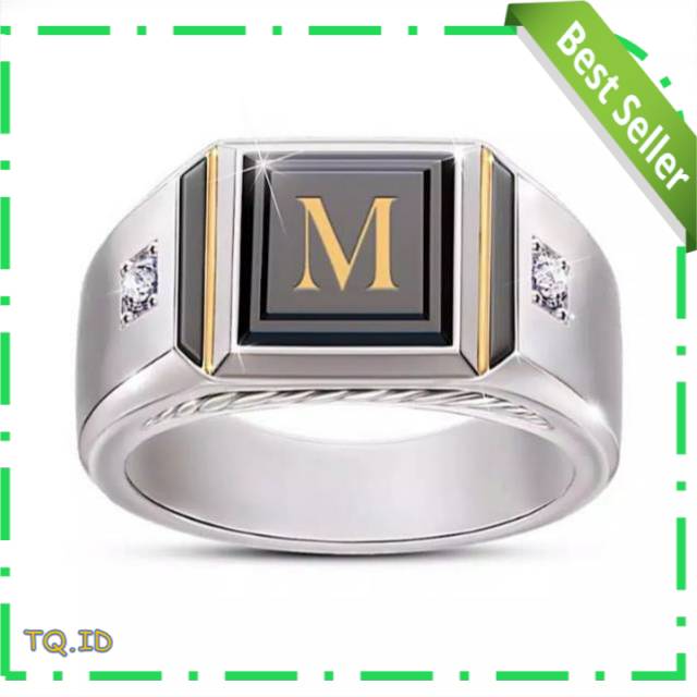 CINCIN PRIA SILVER ELEGAN | CINCIN INISIAL KARAKTER HURUF TQR-E.7C