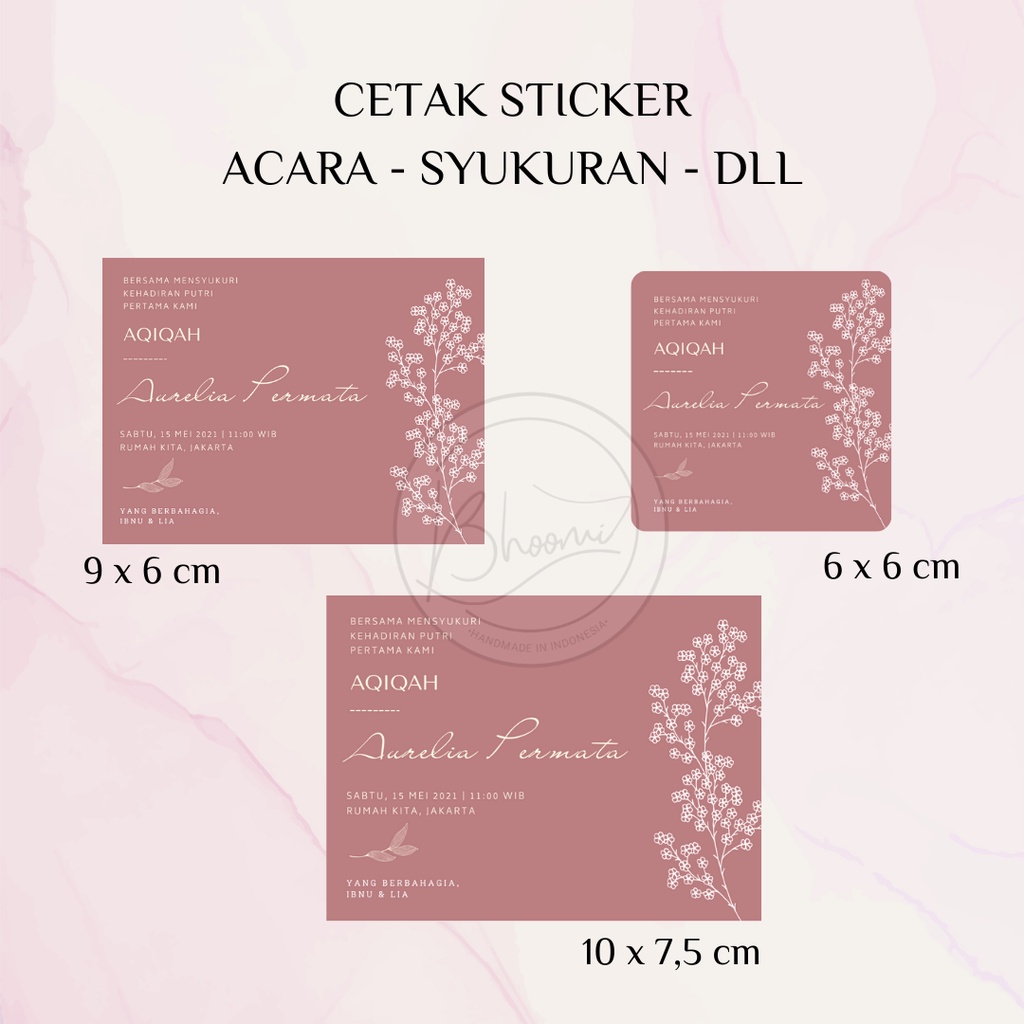 

CETAK STICKER SYUKURAN - ACARA - TAHLIL - ULANGTAHUN