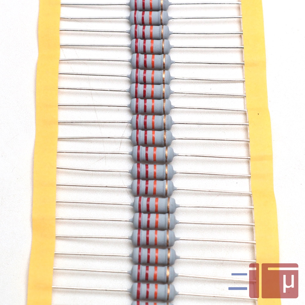 x10 Resistor 22K 1W Metal Oxide 5% Taiwan Kaki Tembaga