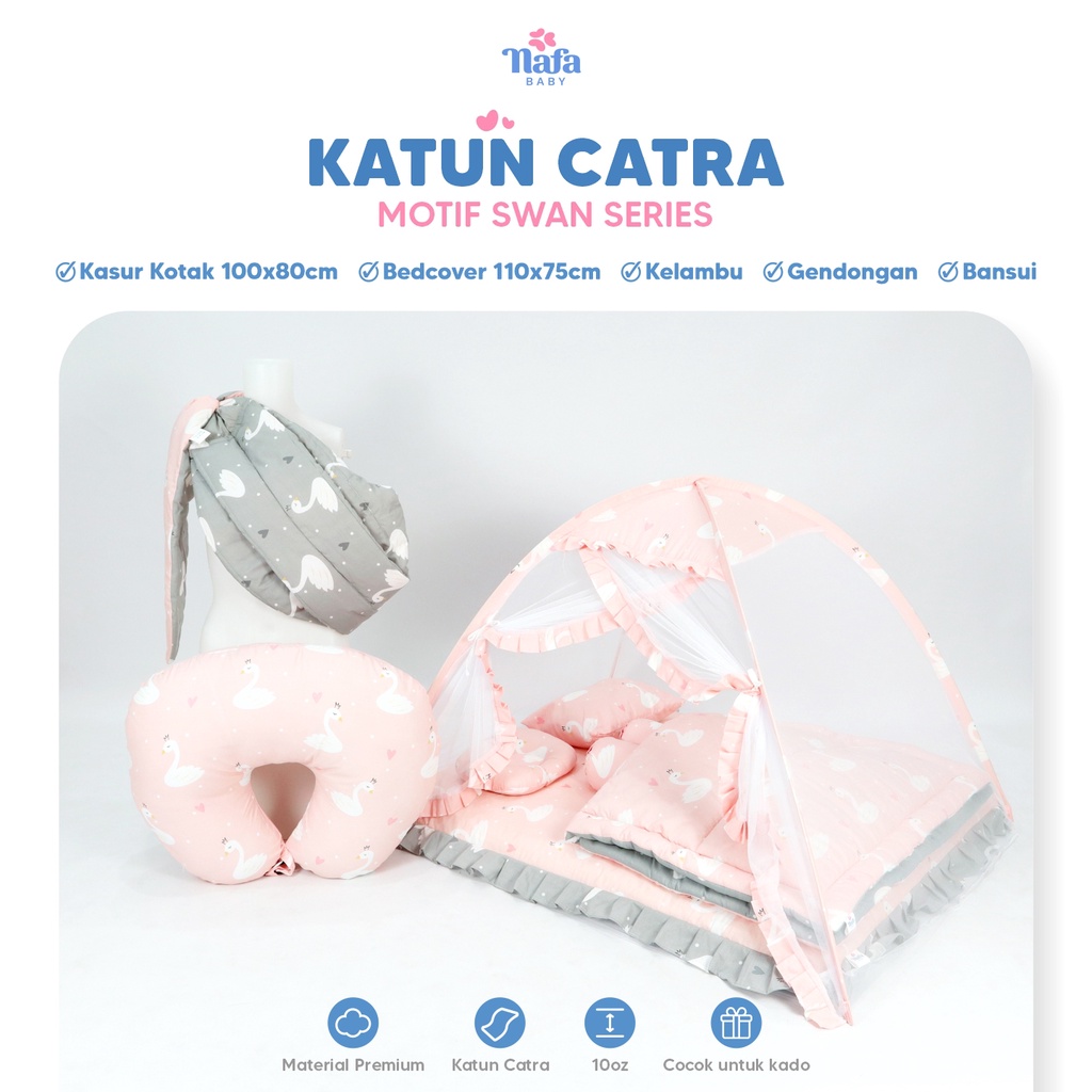 NAFA BABY - Superior Package Include Bedcover Bayi Bantal Guling | Kasur Bayi Kotak | Bantal Menyusui | Gendongan Bayi | Kelambu Tenda Anti Nyamuk