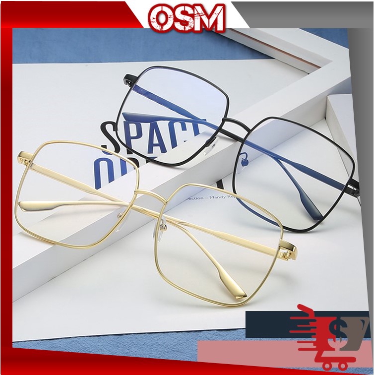OSM - F547 Kacamata Petak / Kacamata Style Korea / Bingkai Retro Petak
