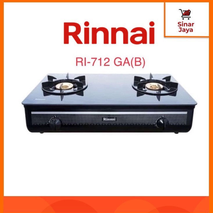 Jual Rinnai Ri 712 Ga B Ri 712 Gab Kompor Gas Kaca 2 Tungku Tempered Glass Indonesia Shopee Indonesia