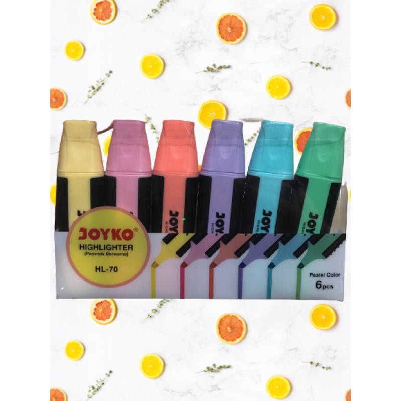 

HL-70 Hl70 Highlighter / Penanda Berwarna Pastel isi 6 pcs Joyko