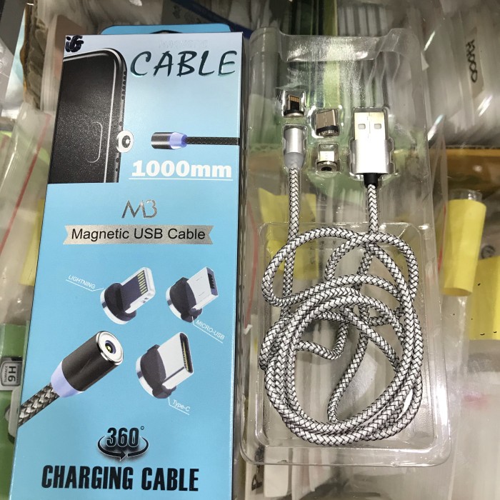 KABEL MAGNETIC USB 3 IN 1 KUALITAS BAGUS 100CM CHARGING CABLE