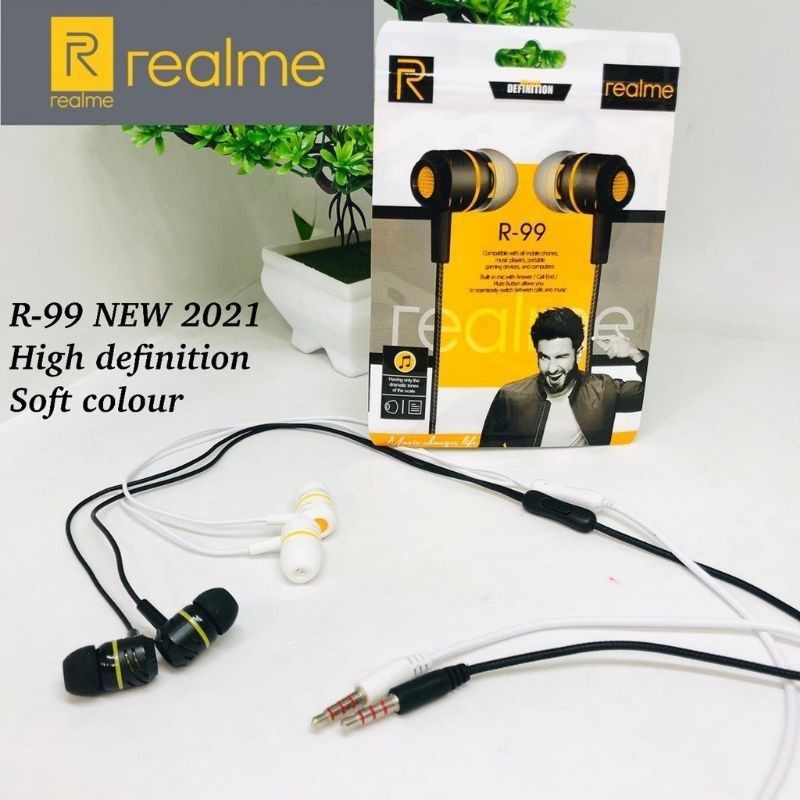 HEADSET REALME R-99 HANDSFREE REALME R99 EARPHONE REALME R-99 BASS