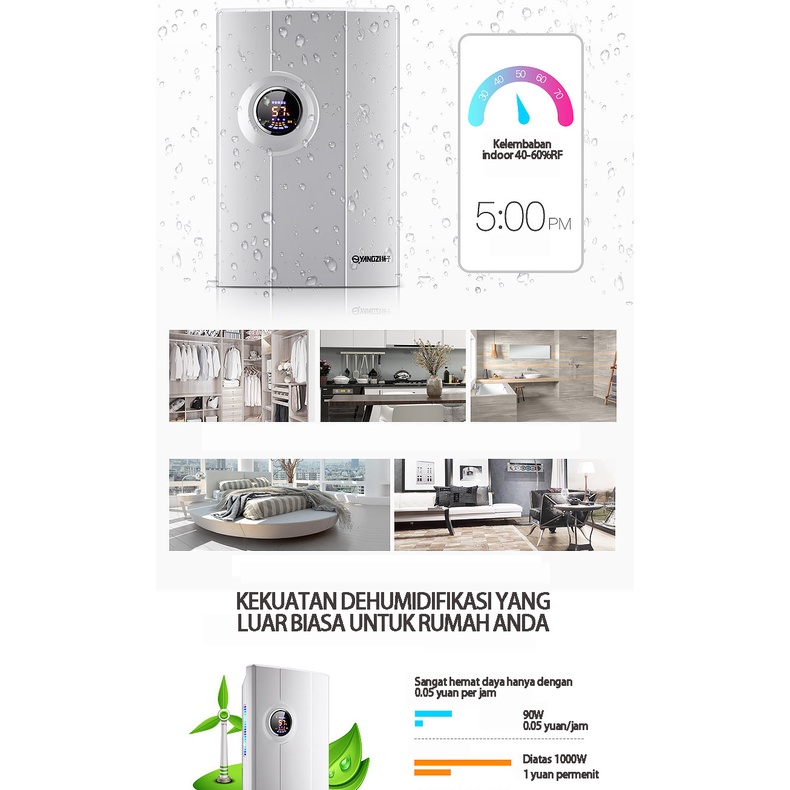 VBELL Dehumidifier, dehumidifier ruang bawah tanah kamar tidur rumah tangga, dehumidifier, dehumidifier senyap, penyerap kelembaban rumah tangga